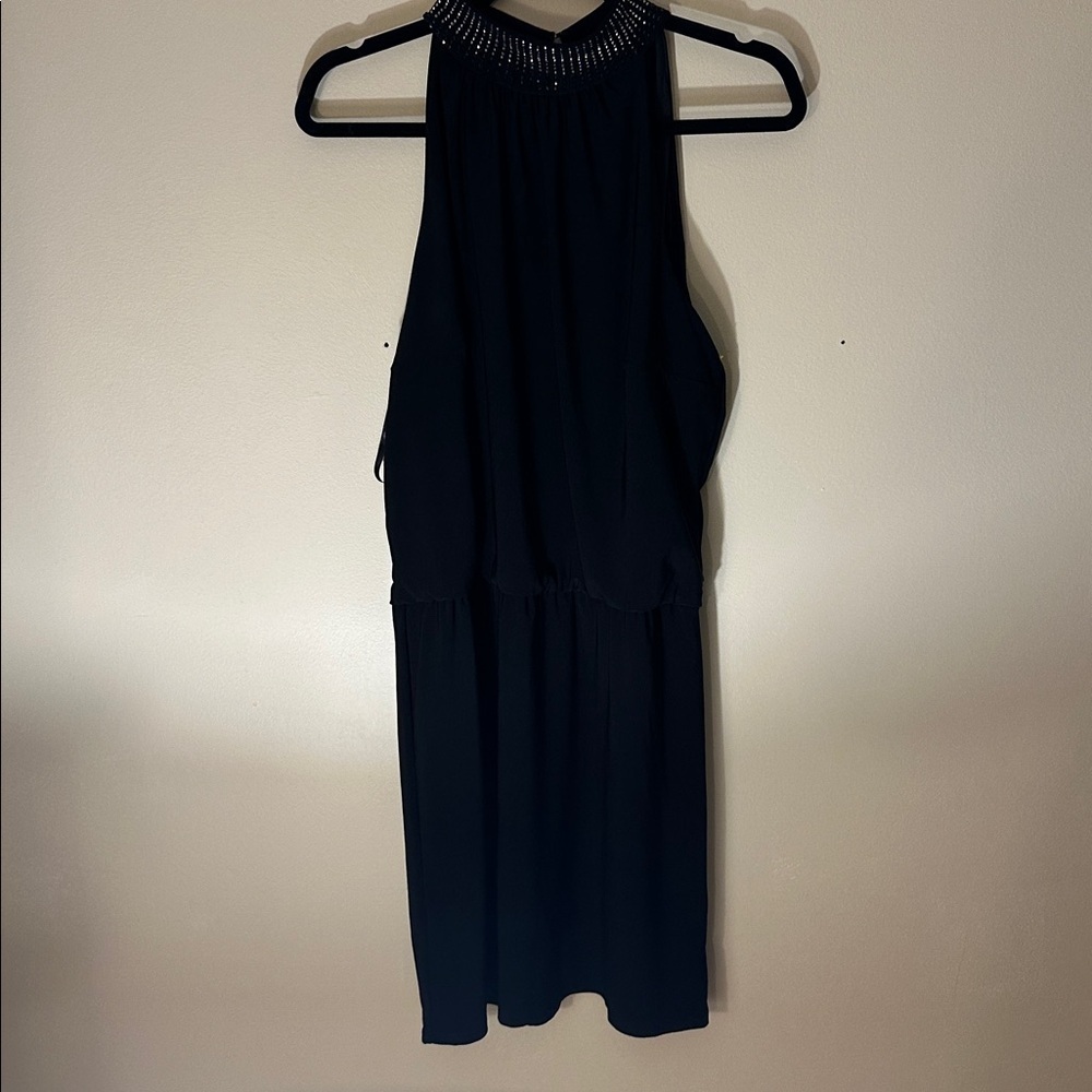 White House Black Market Black turtleneck rhinestone Dress